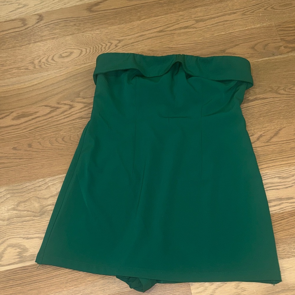 Hello Molly Green Strapless Romper